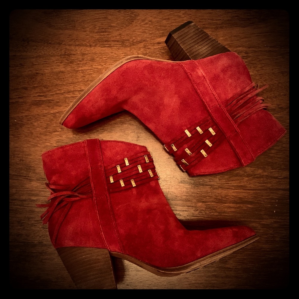 NWOB Frye stacked wood heeled booties